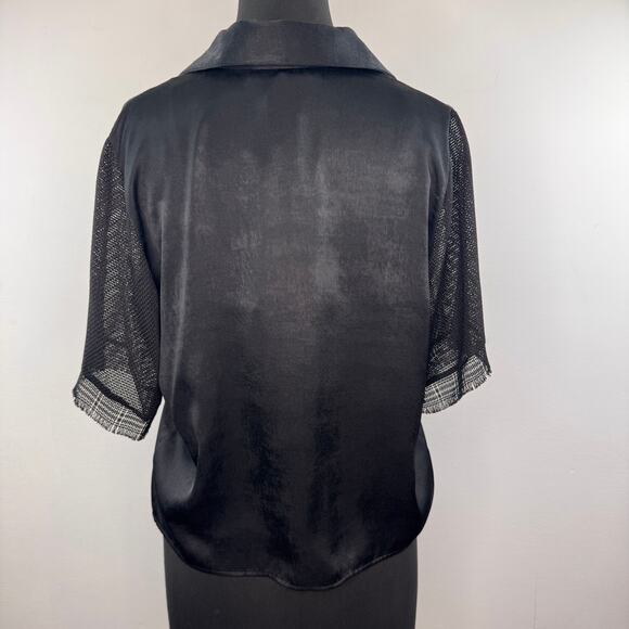 ALEXIS Eclipse Black Blouse Collared Casual Button-Down Pullover Sz S Small NEW - Picture 4 of 6